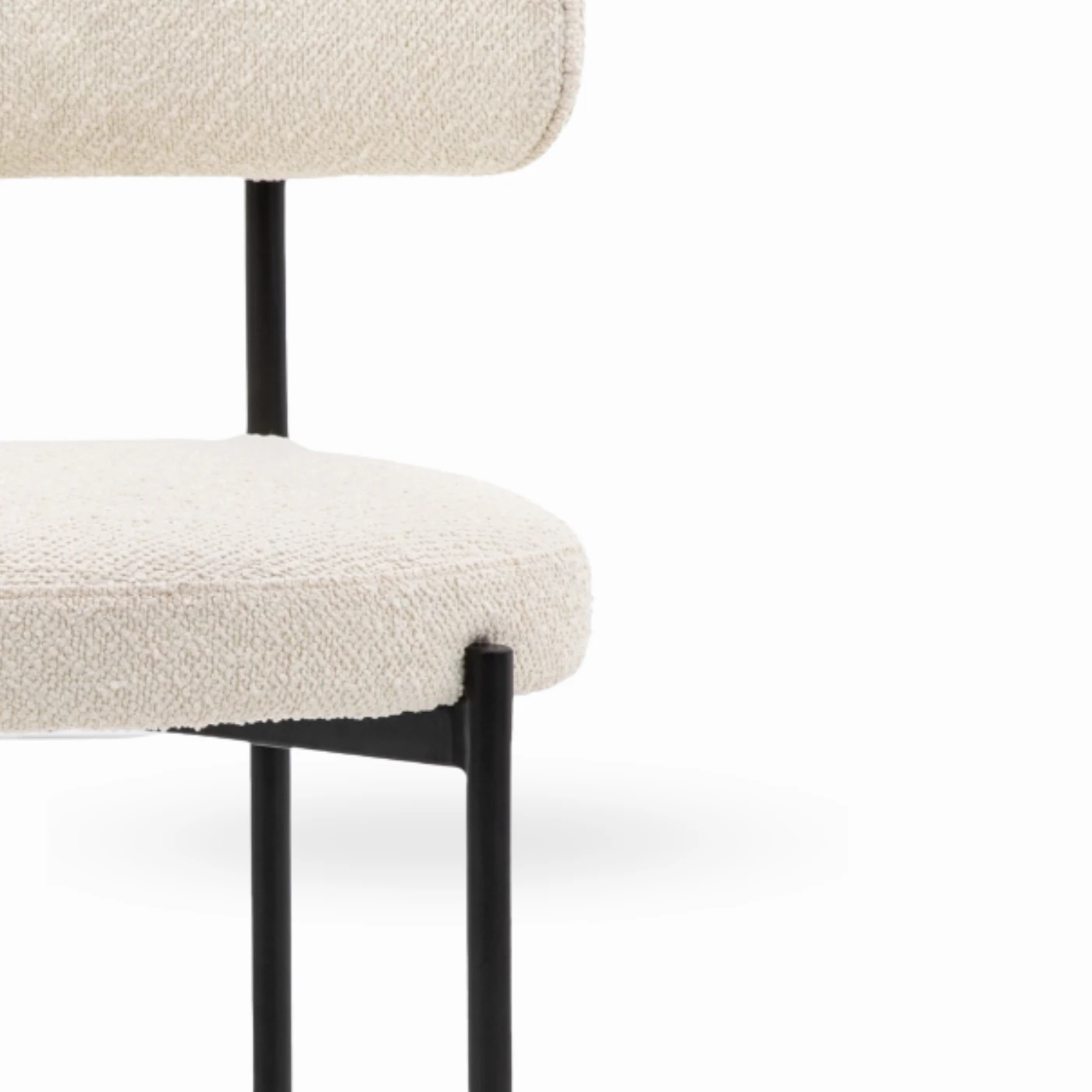 Cream boucle dining chair