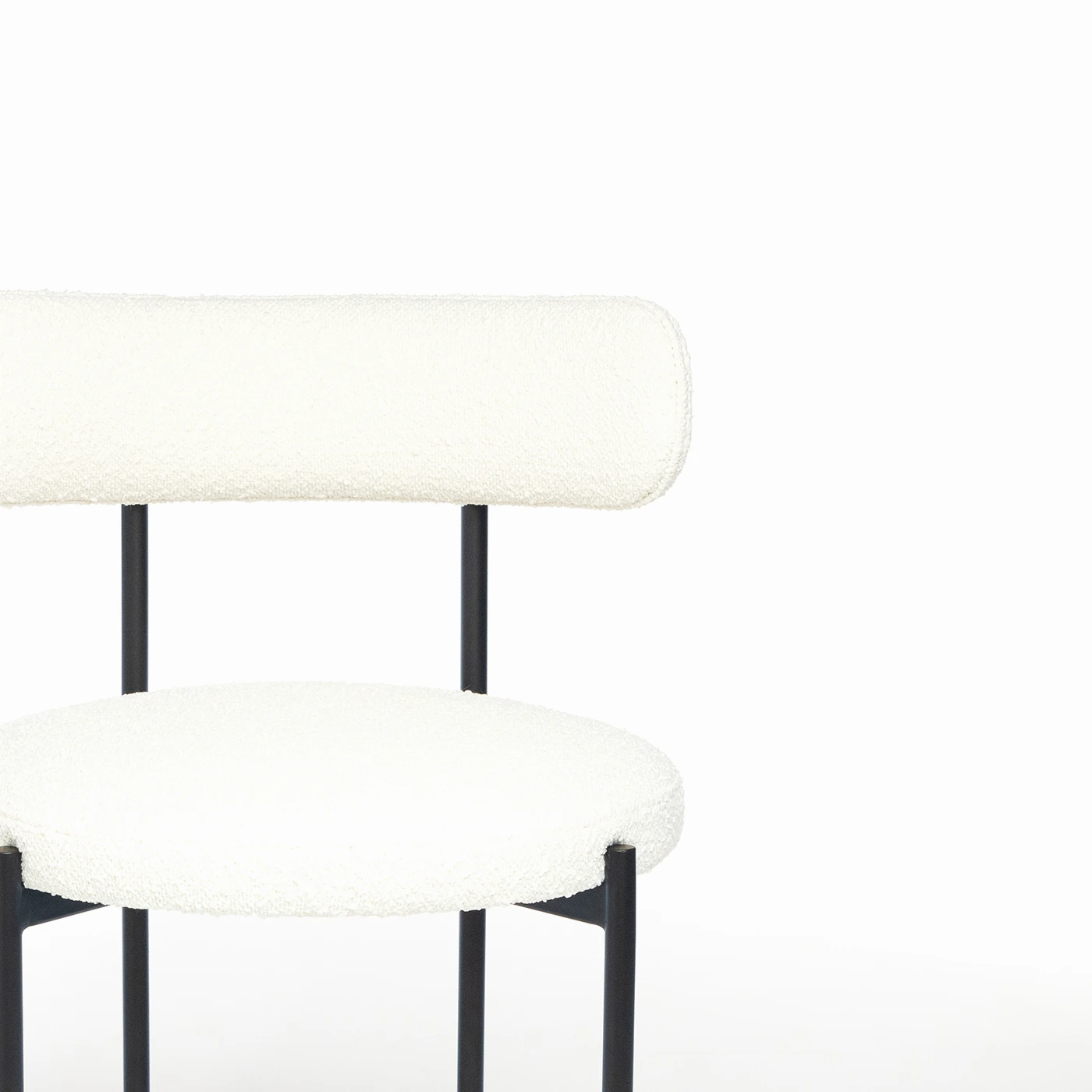 Cream boucle dining chair