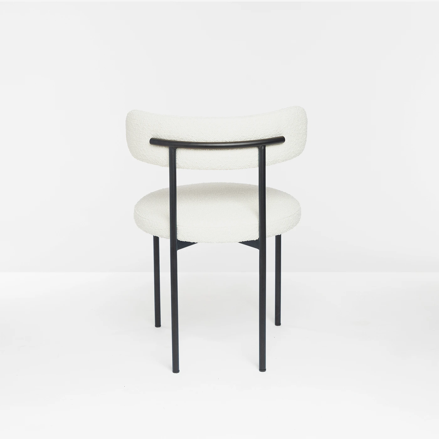 Cream boucle dining chair