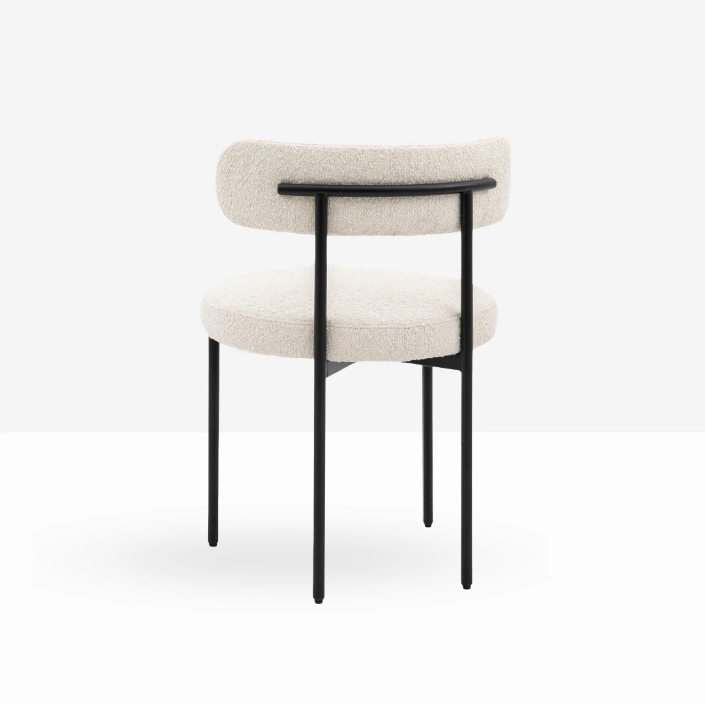 Cream boucle dining chair