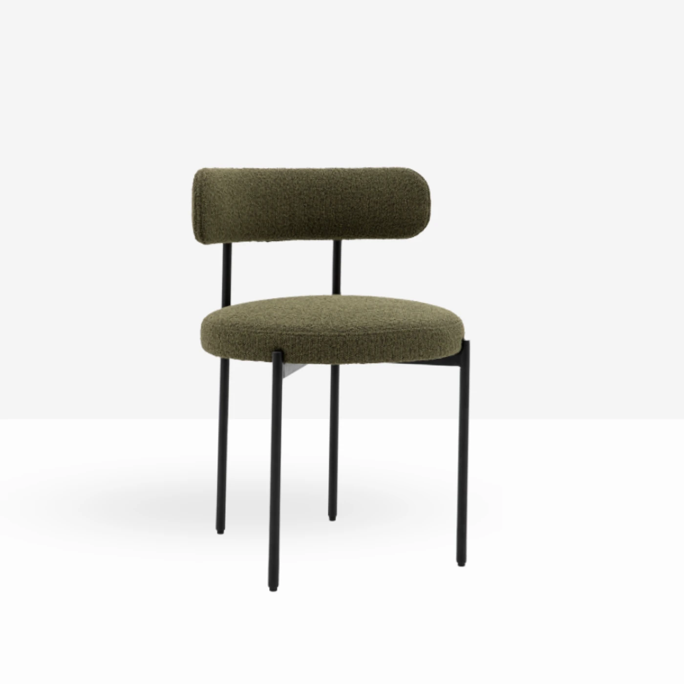 Cream boucle dining chair