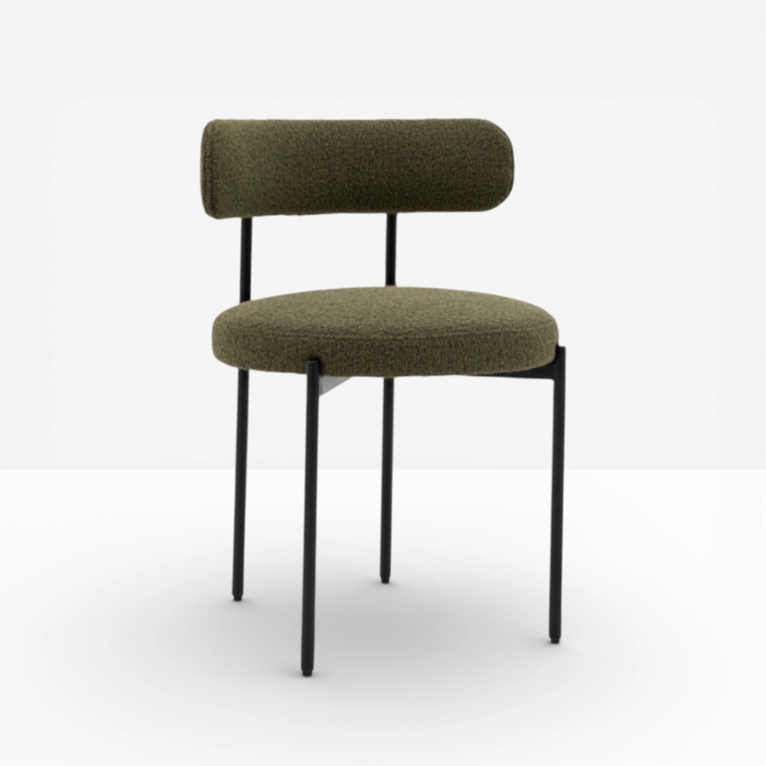 Cream boucle dining chair