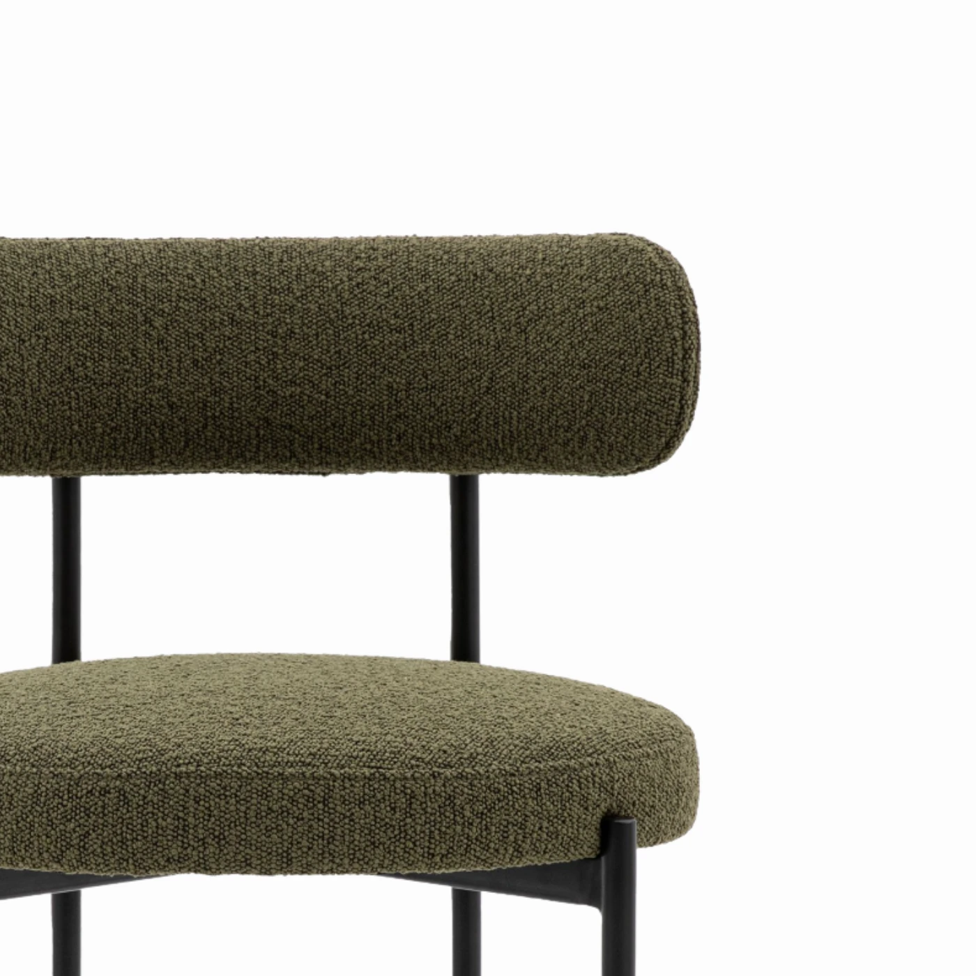 Cream boucle dining chair