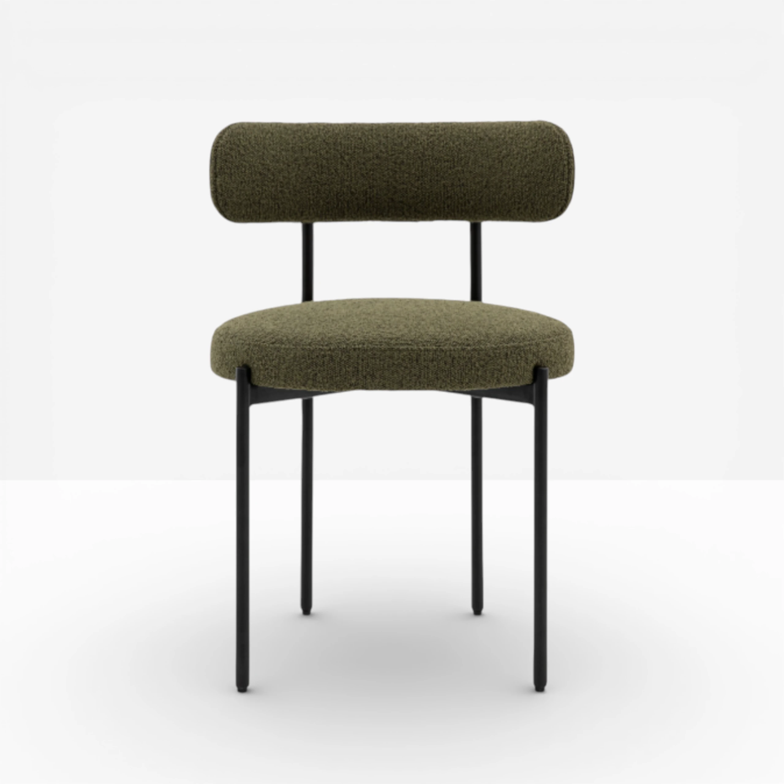 Cream boucle dining chair