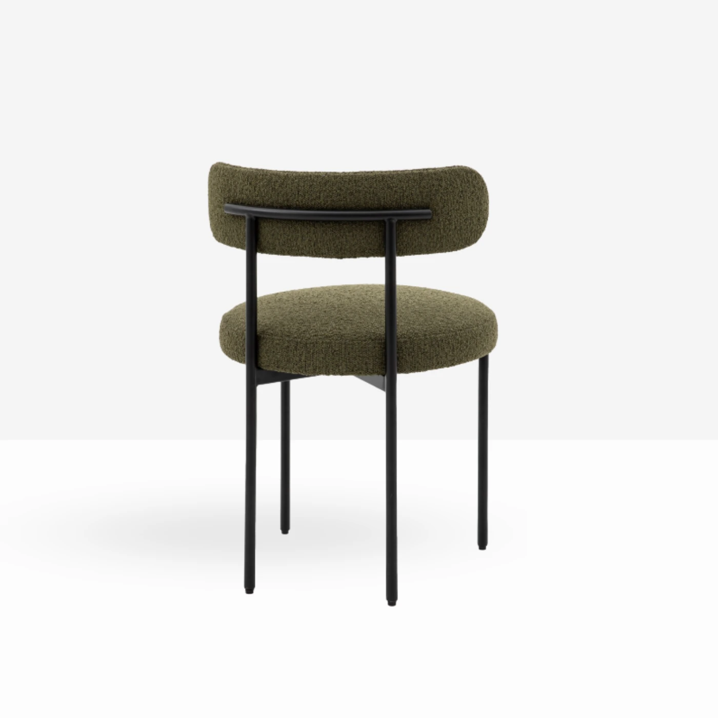Cream boucle dining chair