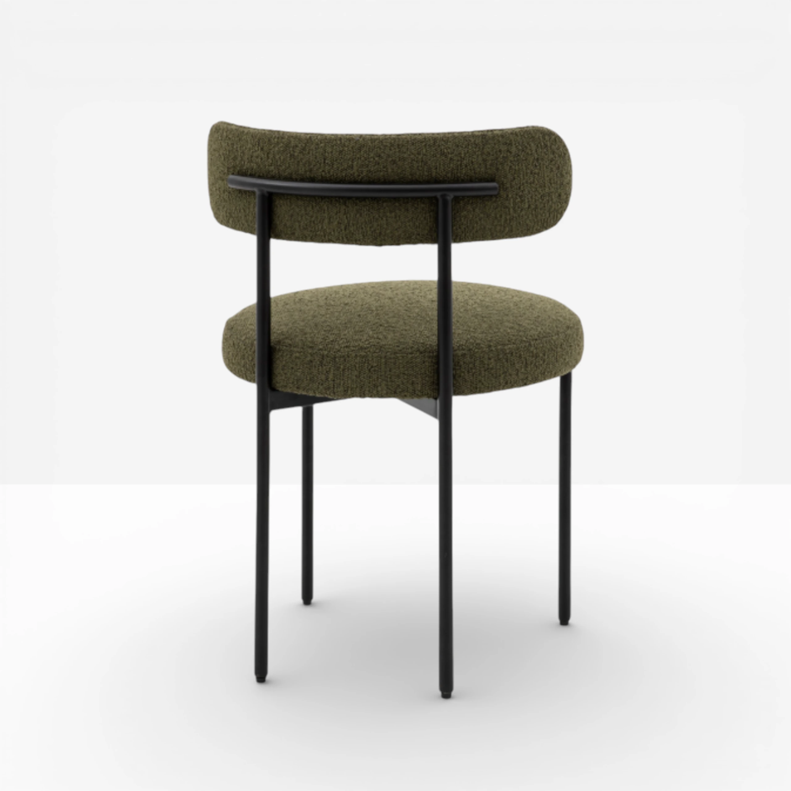 Cream boucle dining chair