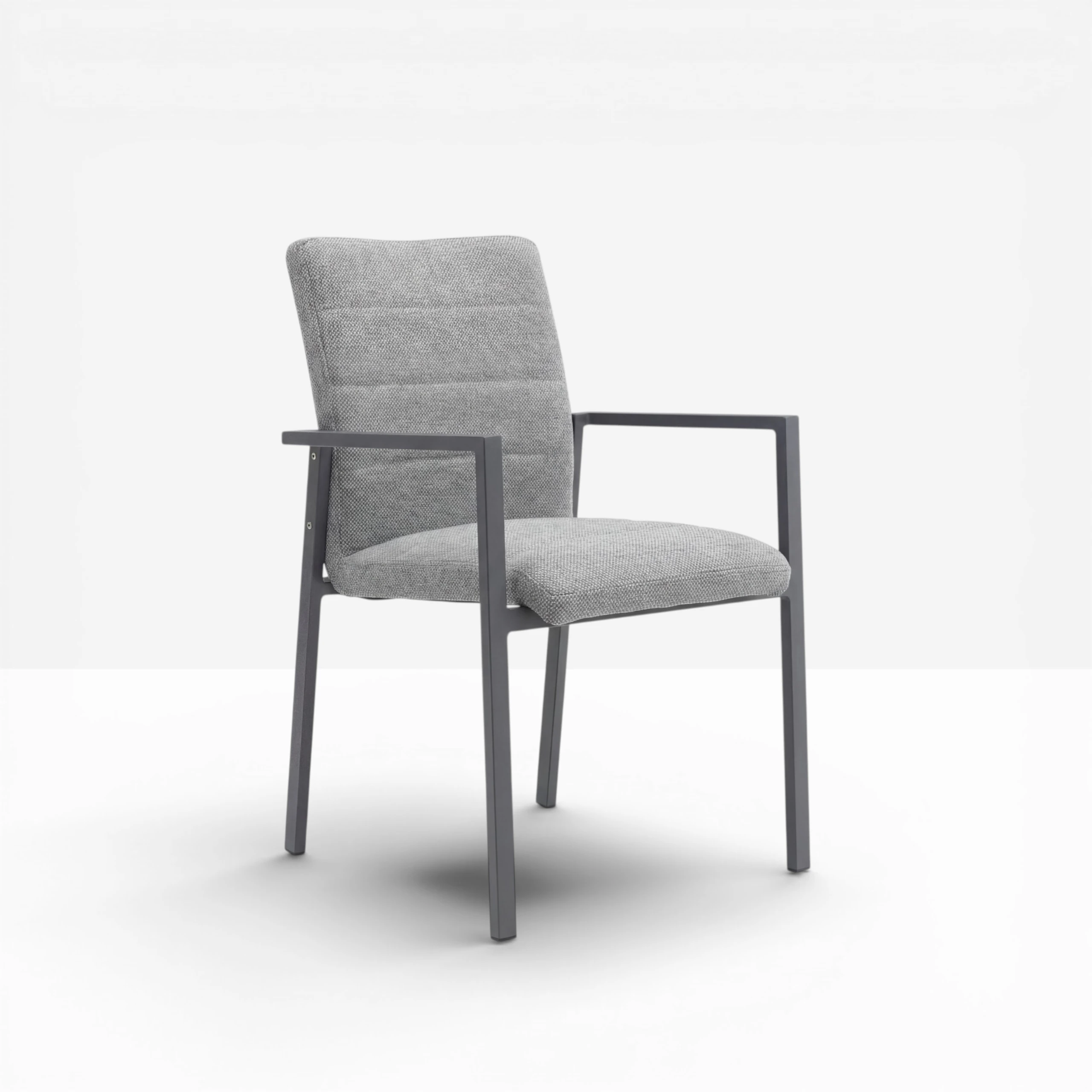 Cream boucle dining chair