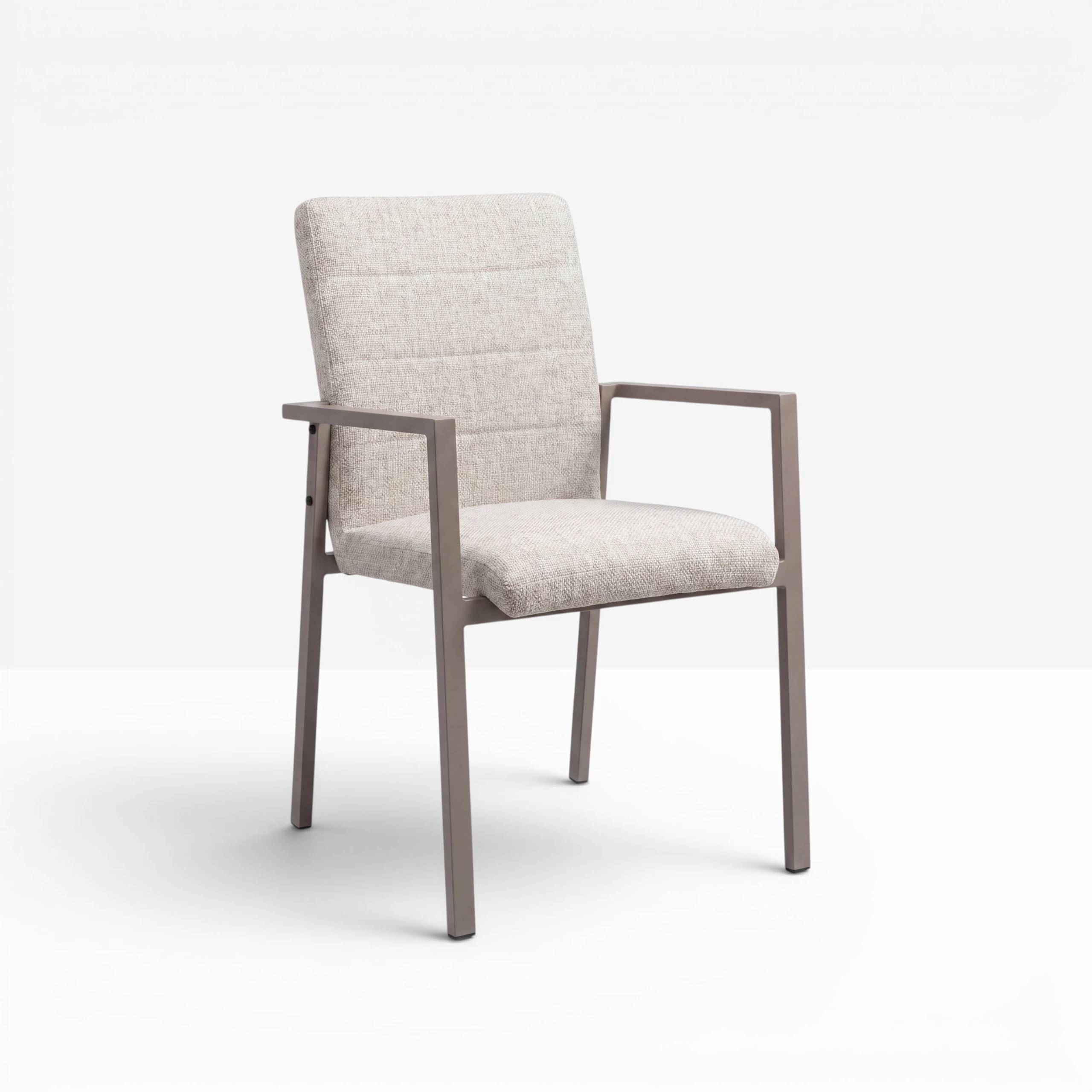 Cream boucle dining chair