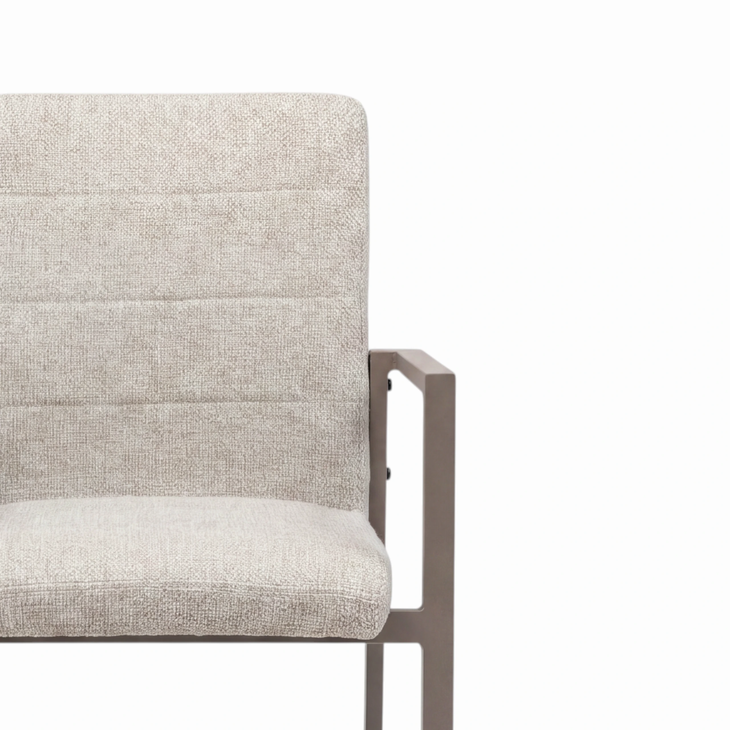Cream boucle dining chair