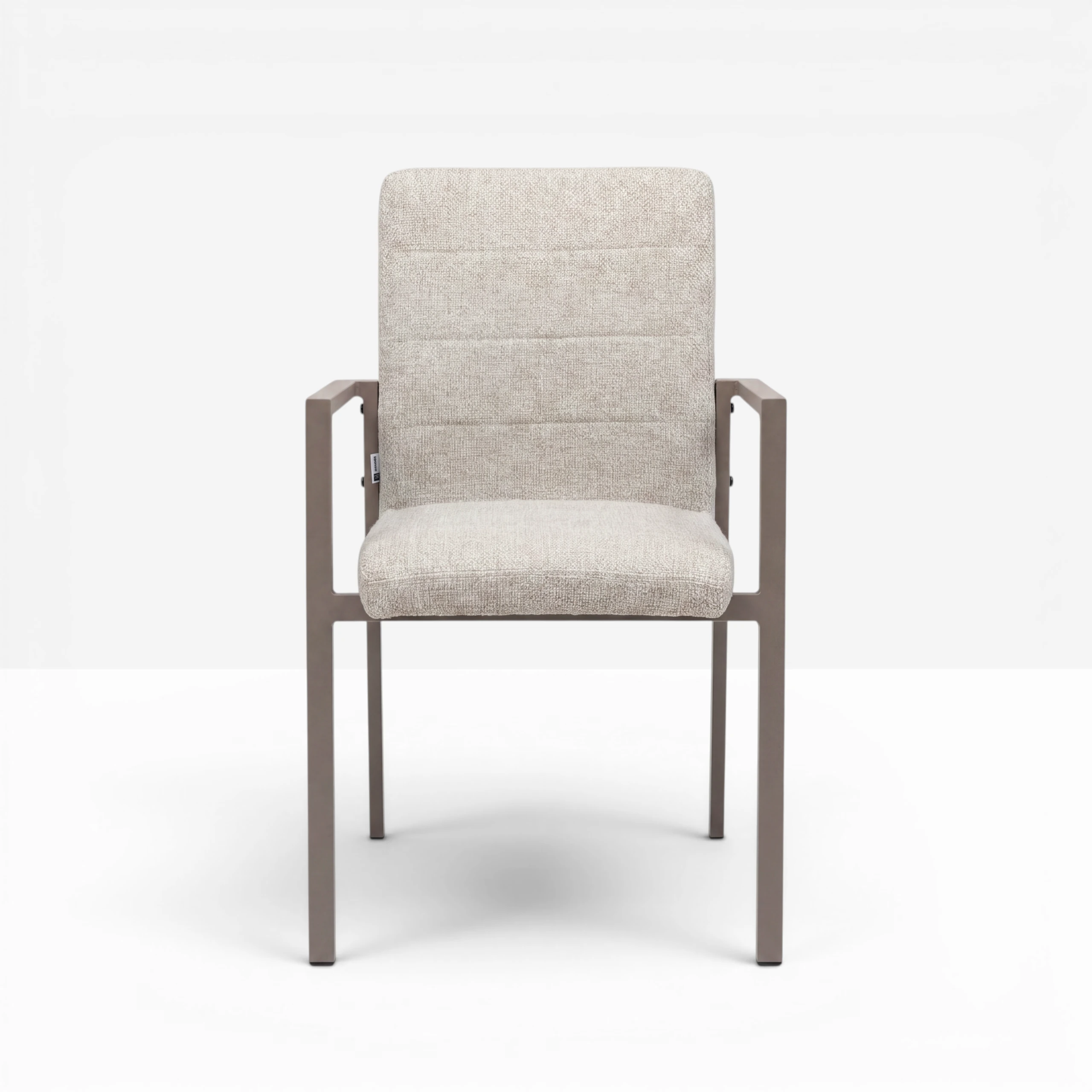 Cream boucle dining chair