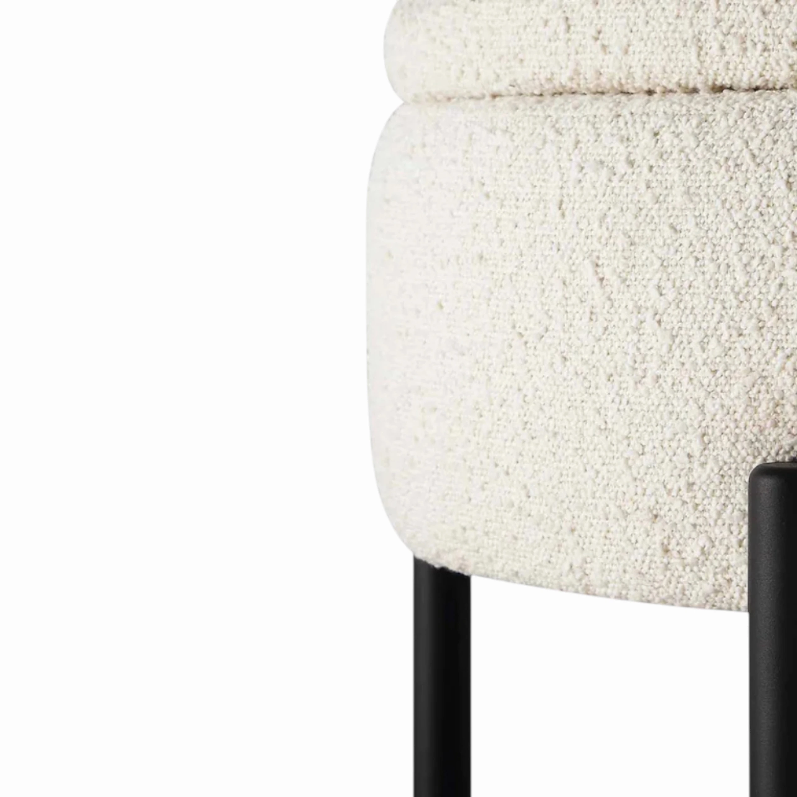 Alania Pouf, Cream Boucle