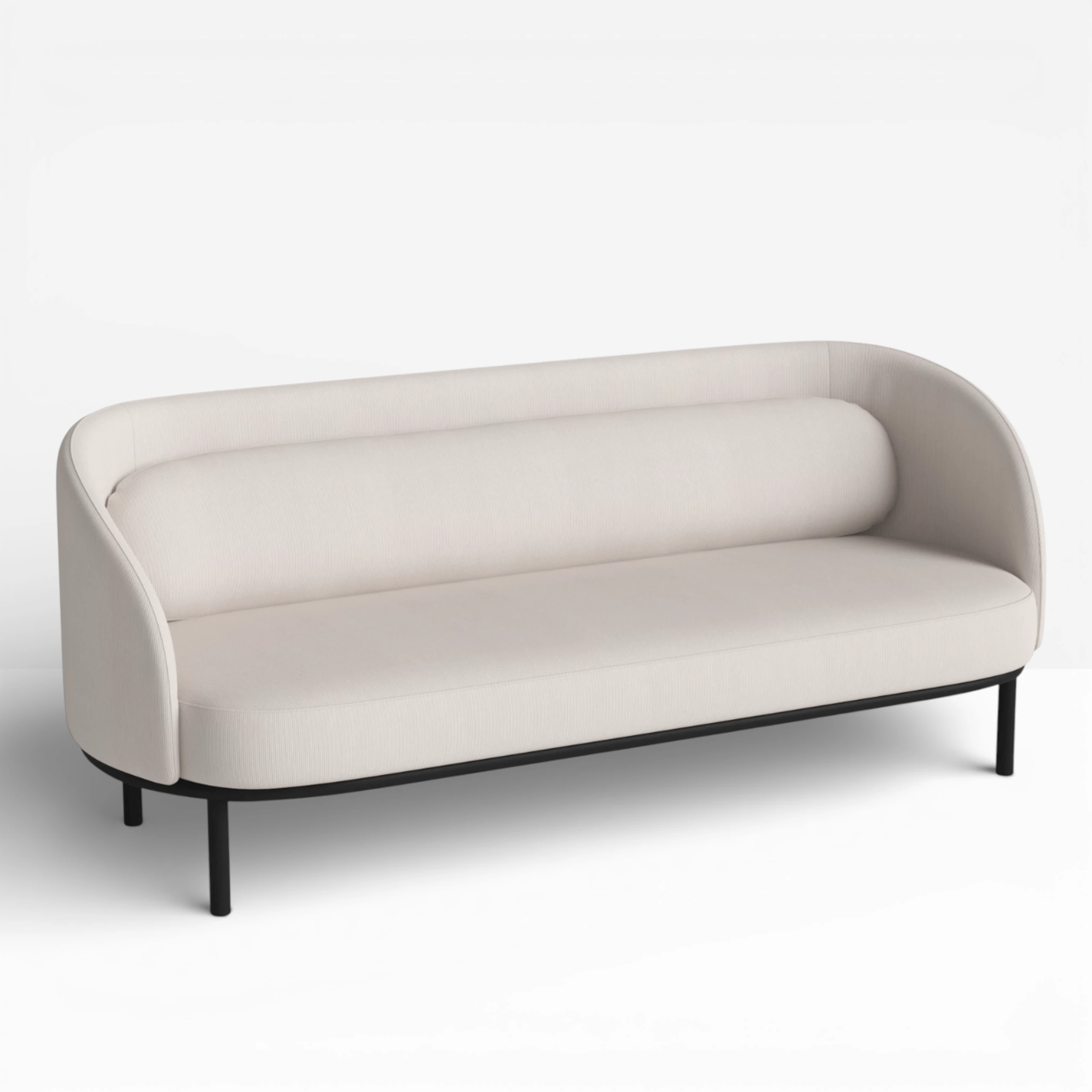 Fuuga Sofa 3 Seater Beige Black Legs