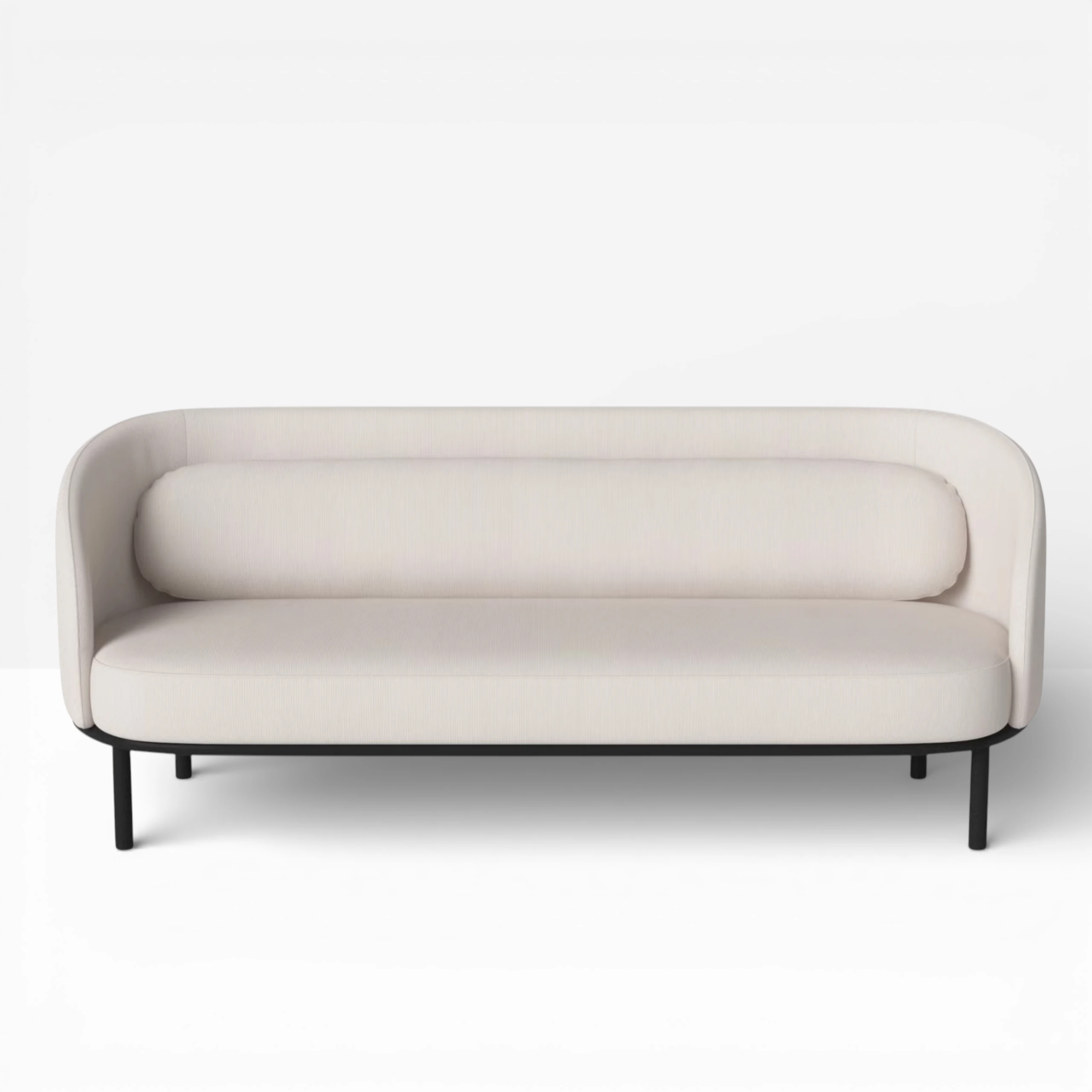 Fuuga Sofa 3 Seater Beige Black Legs