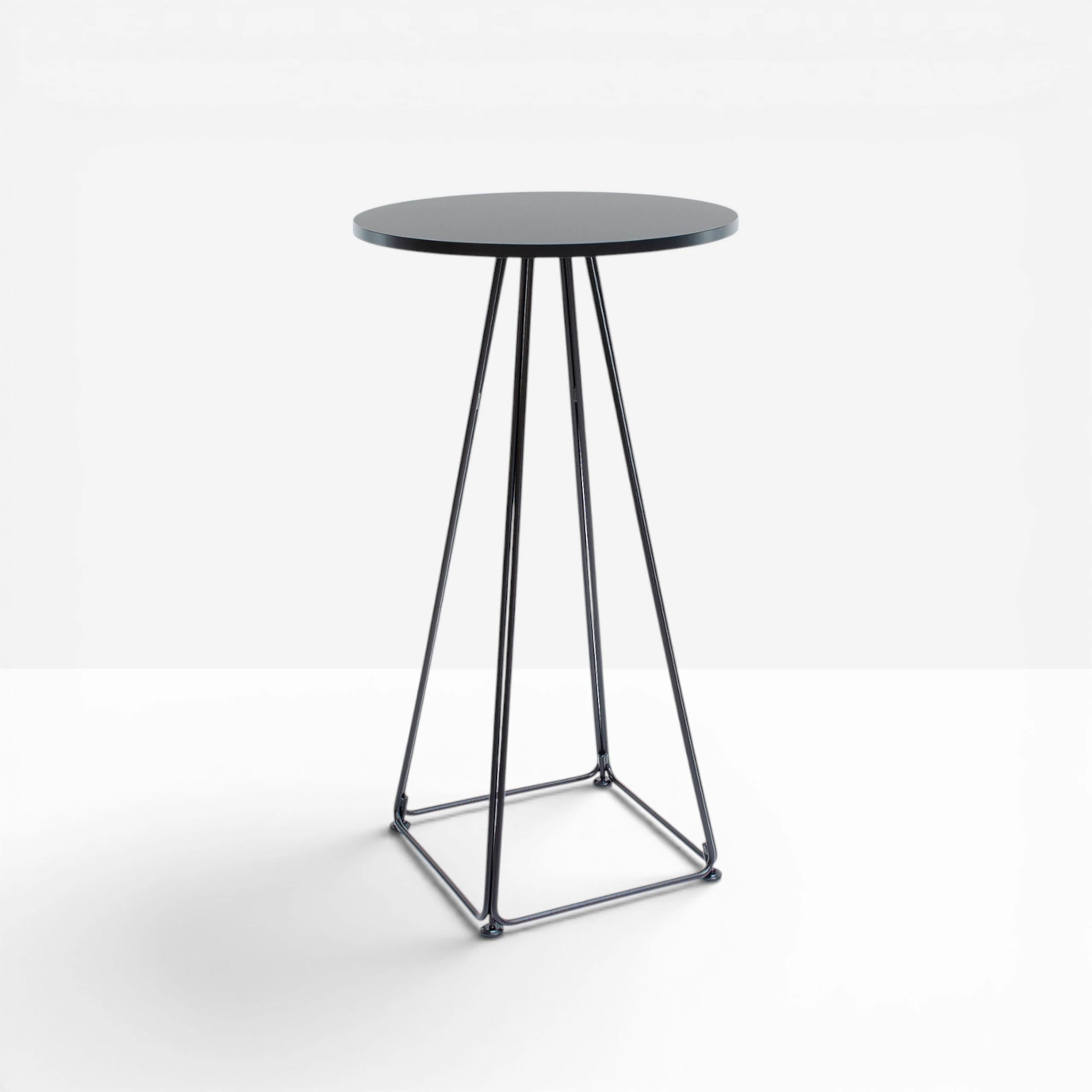 Lunar Poseur Table Black Top Hire
