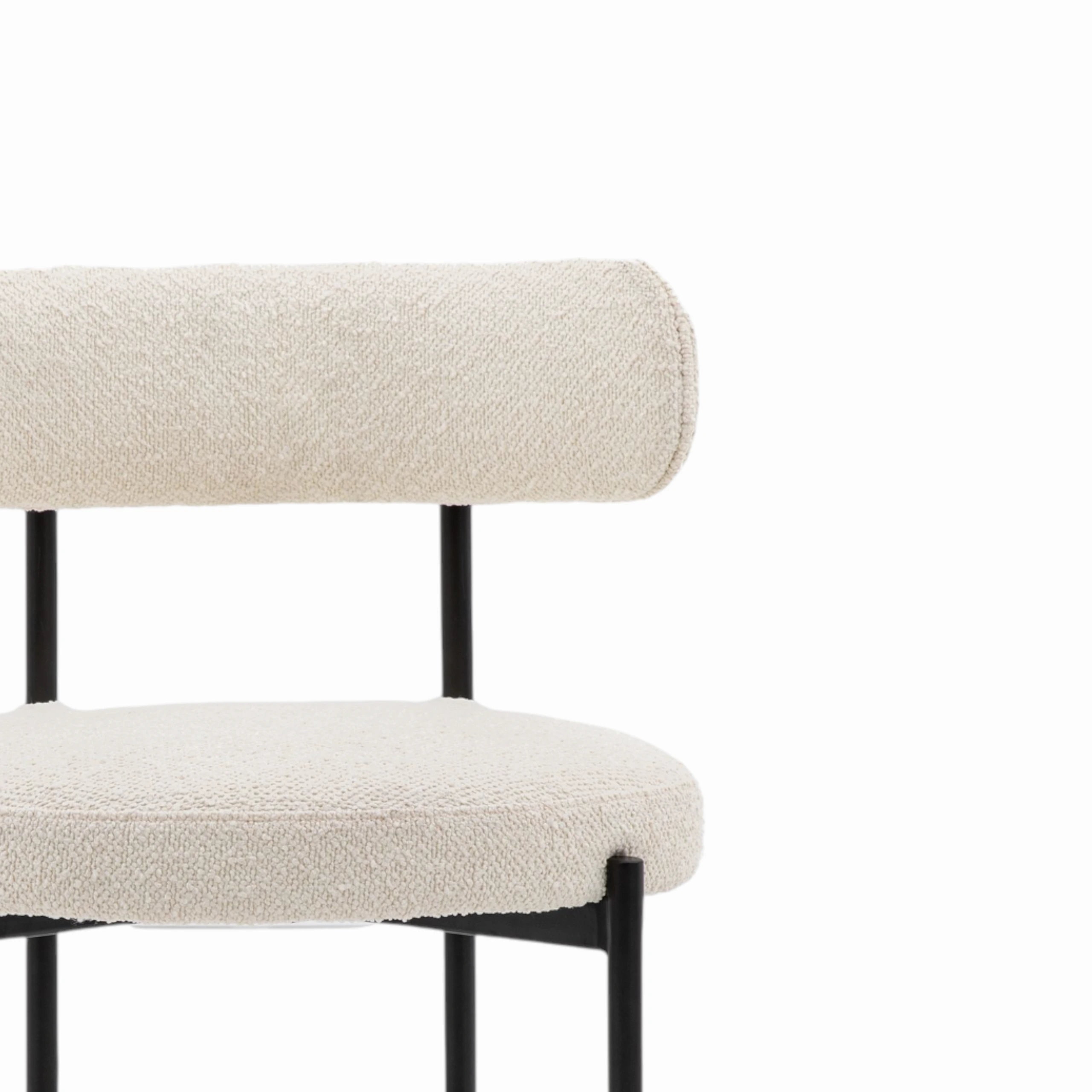 Amia cream boucle dining chair