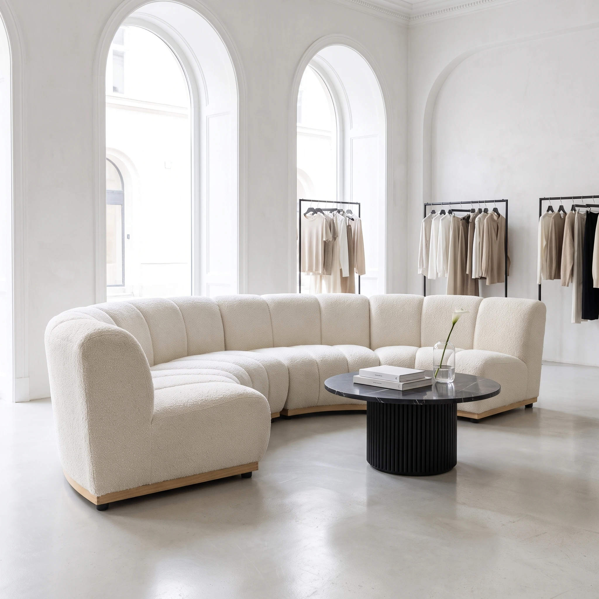 Forma Curved Boucle Sofa