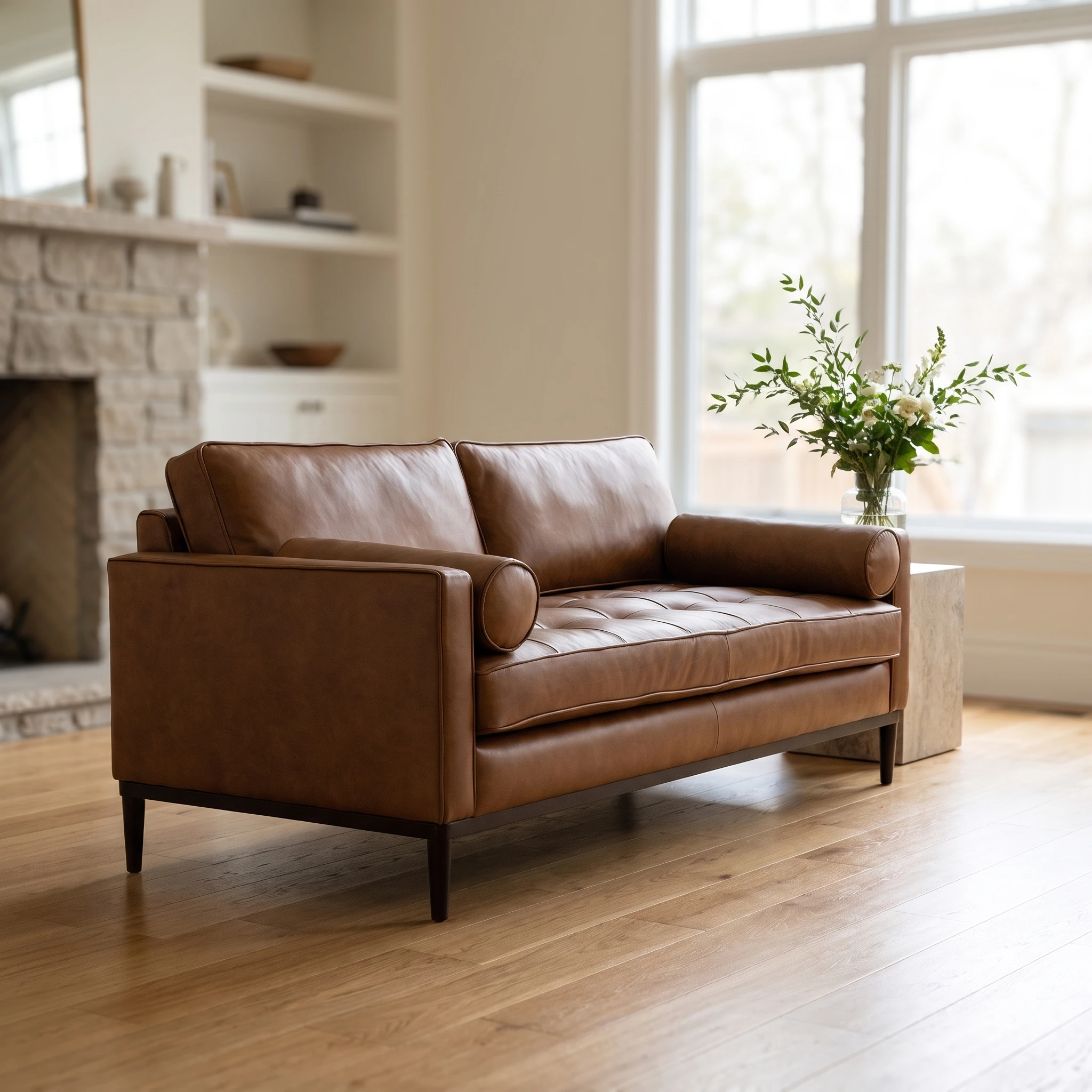 Aurora 2-Seater Sofa, Maple Leather