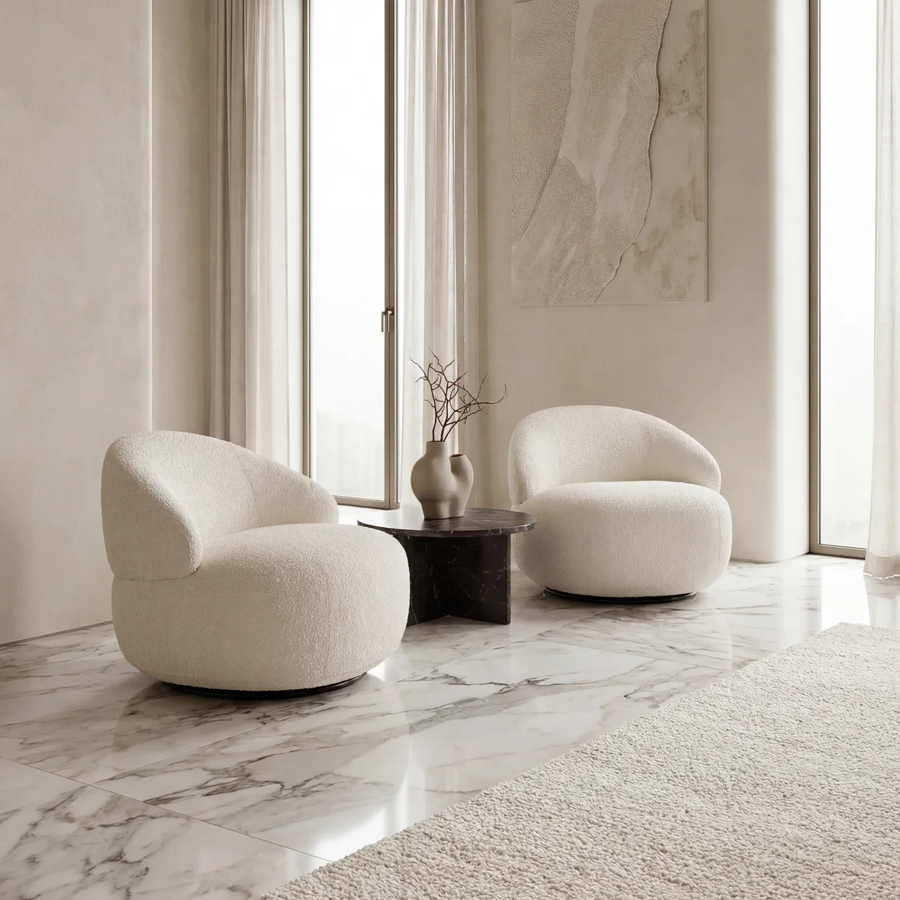 Volante Swivel Chair Boucle