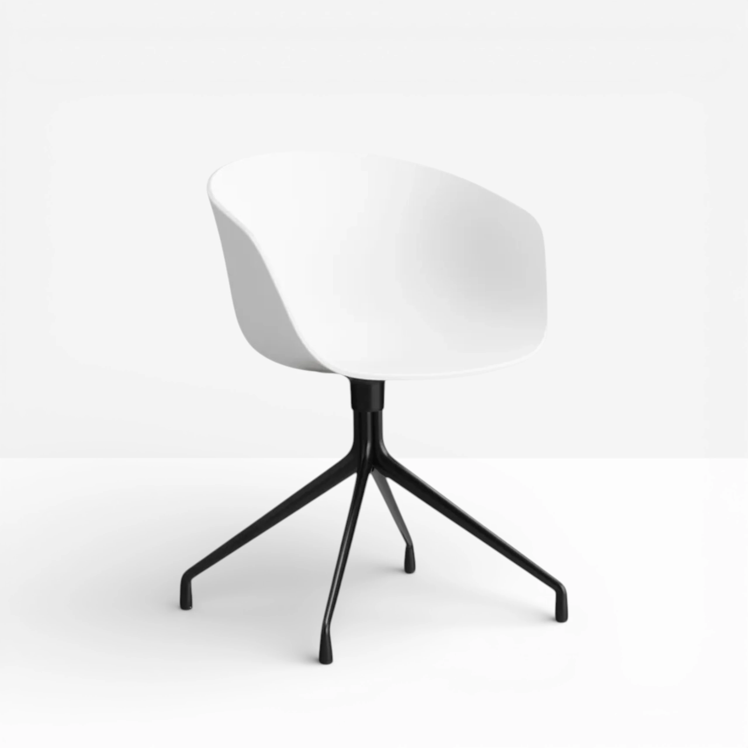 HAY 'About A Chair' White 4-Star Black Base