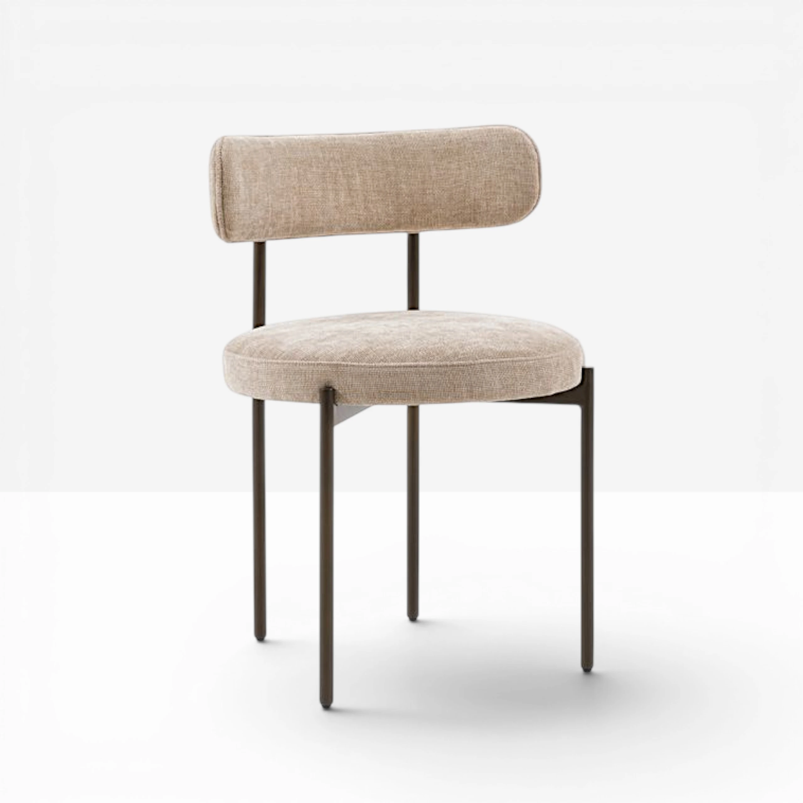 Amia cream boucle dining chair