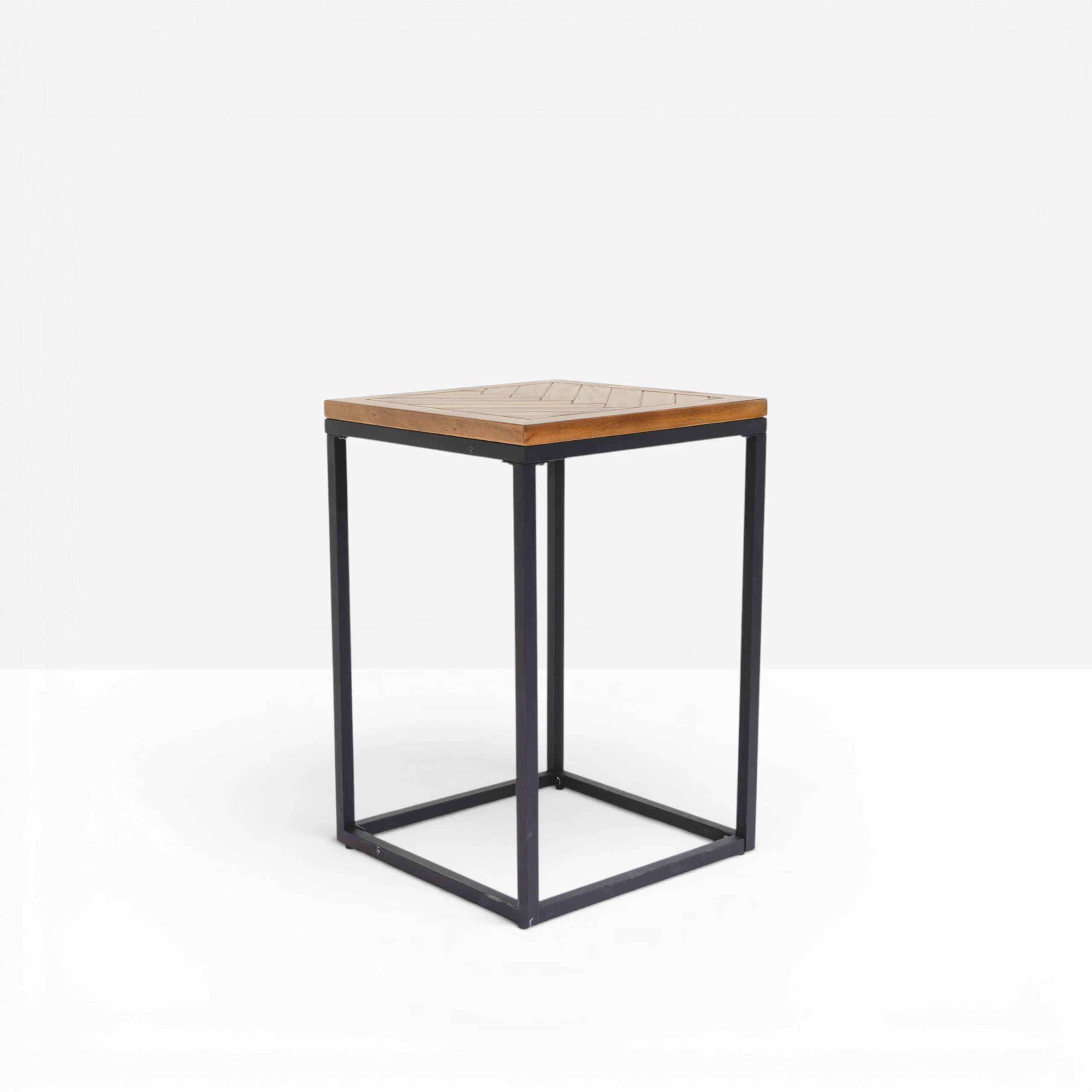Chevron Pine Side Table