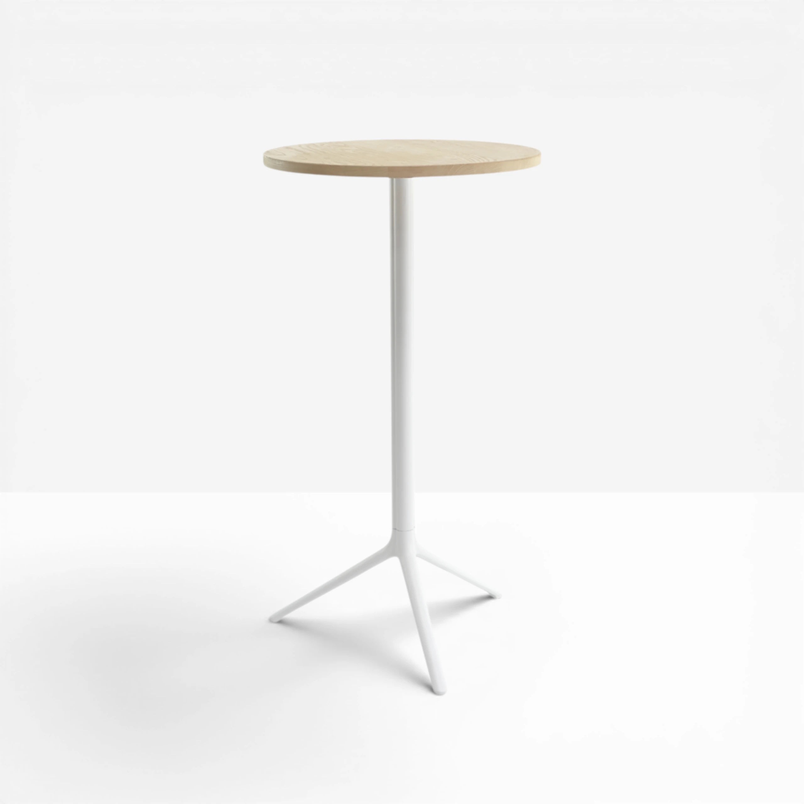 Elliot Poseur Table Ash Top White Base